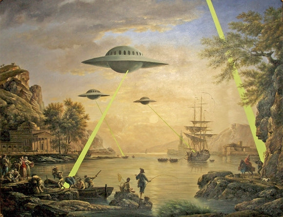 Banksy Street Artist UFO Painting Print A4 A3 A2 A1