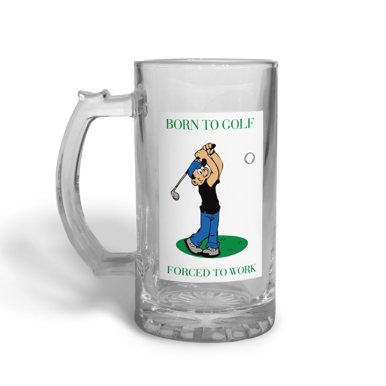 Born to Golf Father's Day - Glass Beer Stein