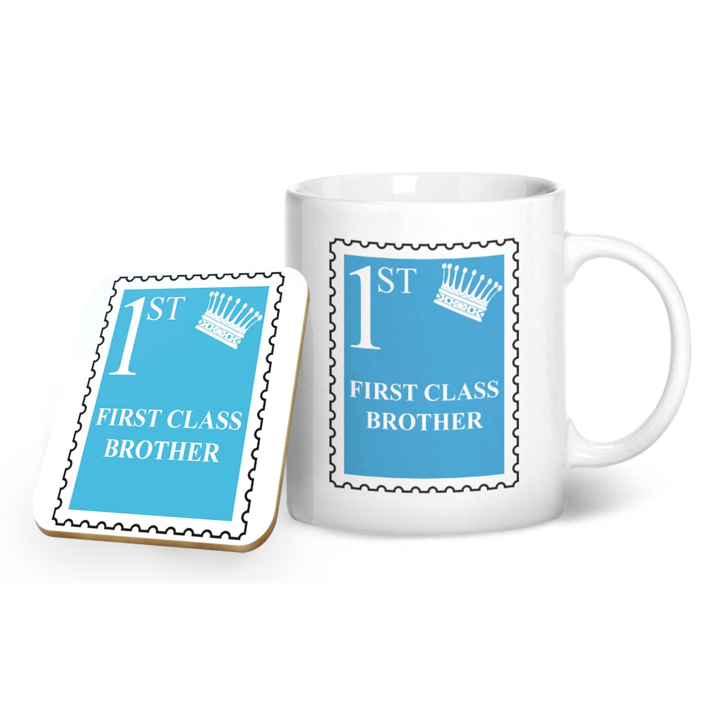 First Class Brother - Printed Mug & Coaster Gift Set