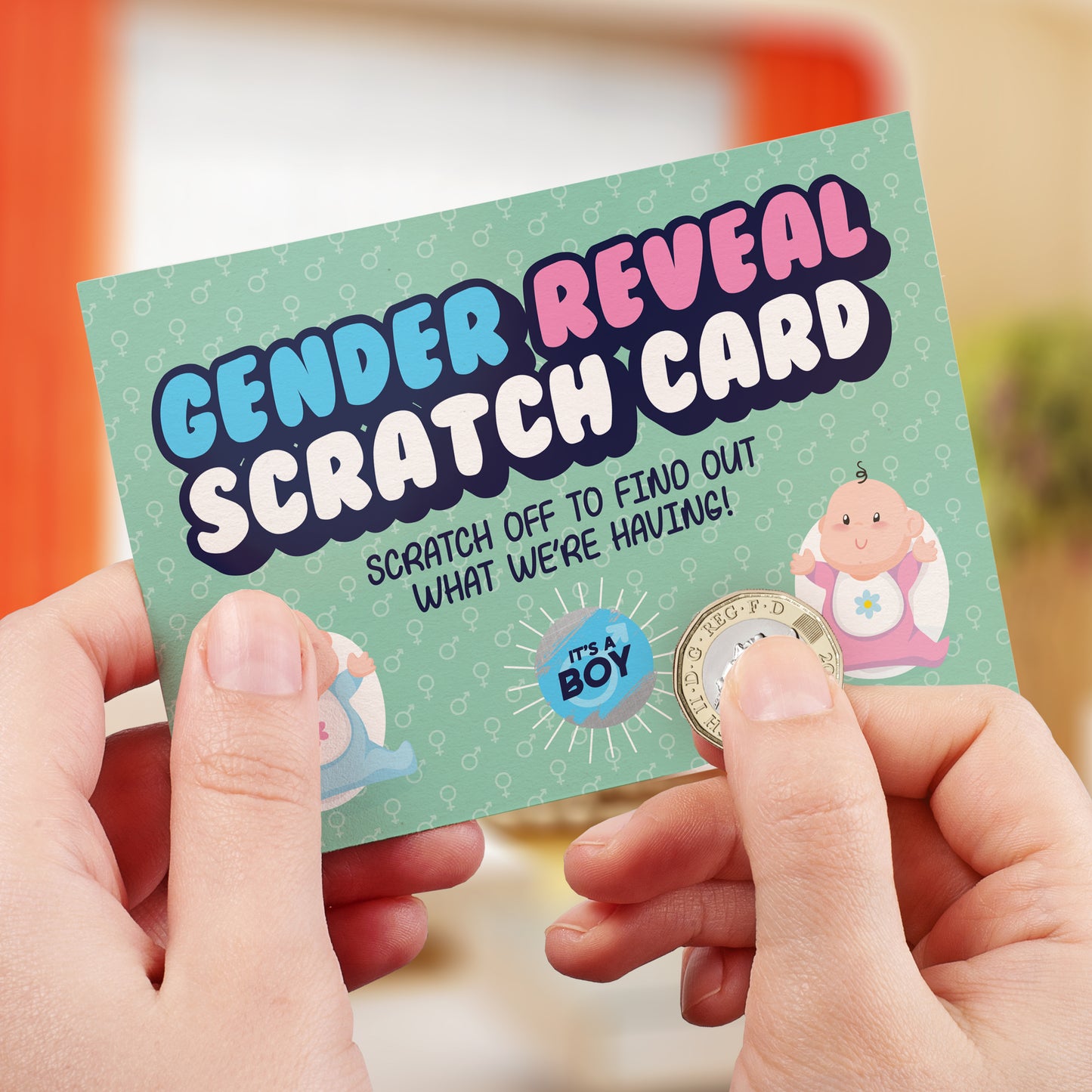 Bubbly Boy Baby Gender Reveal - A6 Scratch Card