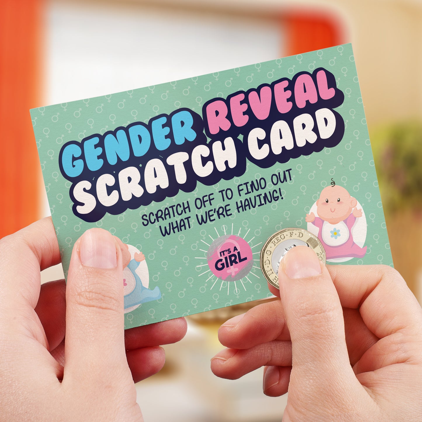 Bubbly Girl Baby Gender Reveal - A6 Scratch Card