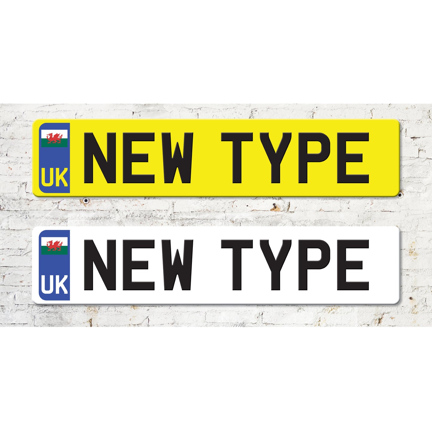 2 X New UK Car Reg- Number Plate Stickers - Wales Flag for Travel Abroad