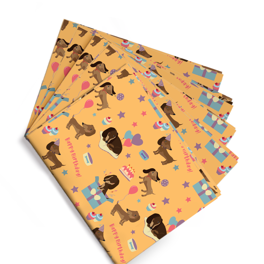Dachshund Birthday Gift Wrap (5 Sheets)