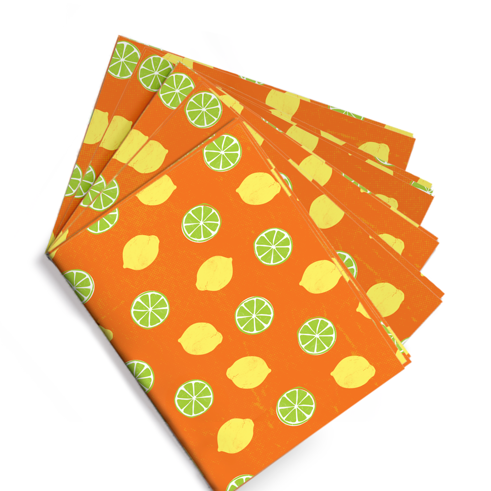 Lemon And Lime Gift Wrap (5 Sheets)