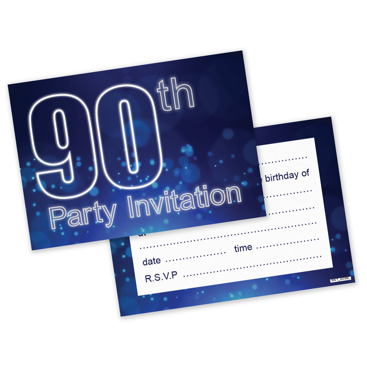 Pink Or Blue Sparkle 18th 16th 30th 40th 50th 60th 65th 70th 80th Birthday Party Invites - Pack of 20