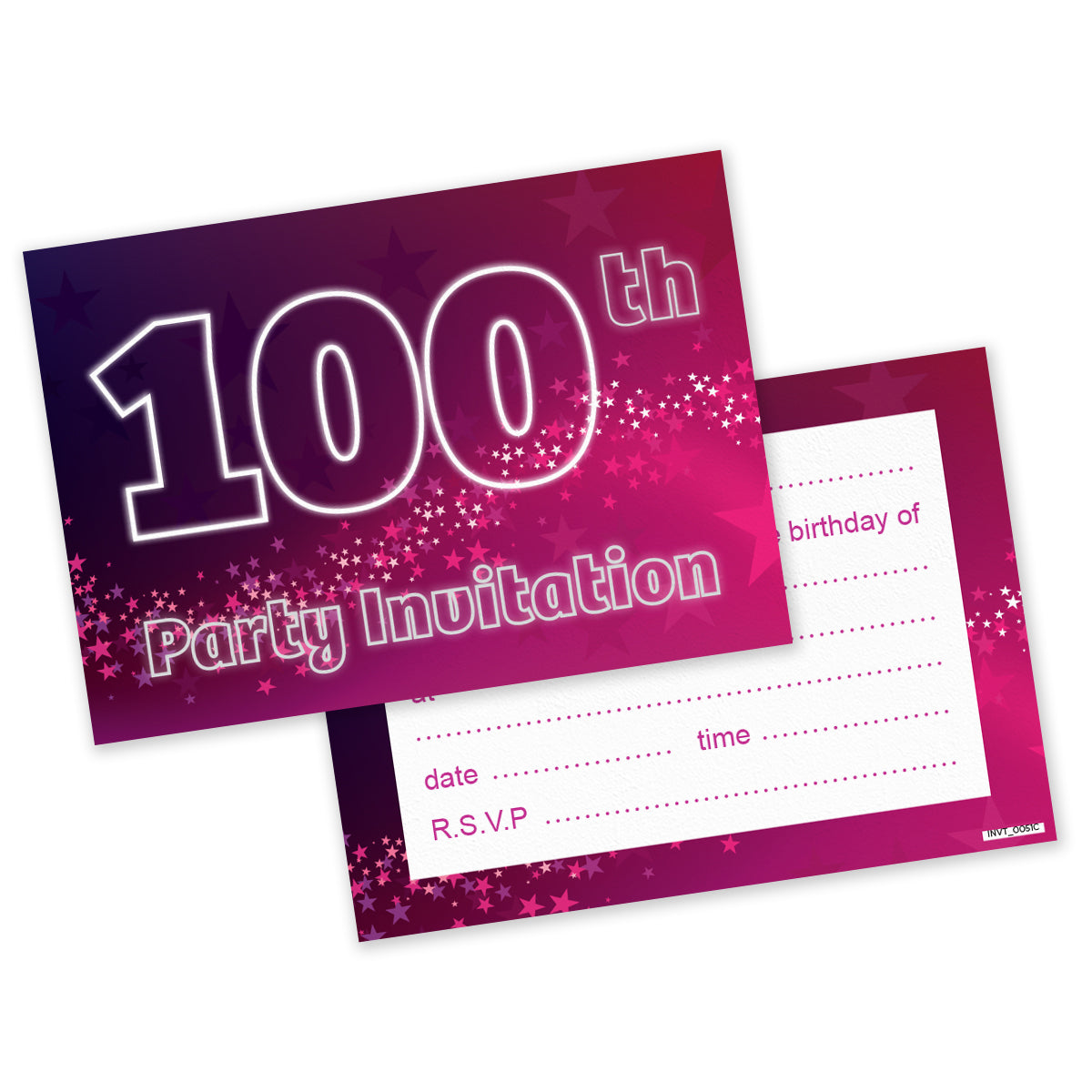 Pink Or Blue Sparkle 18th 16th 30th 40th 50th 60th 65th 70th 80th Birthday Party Invites - Pack of 20