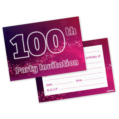 Pink Or Blue Sparkle 18th 16th 30th 40th 50th 60th 65th 70th 80th Birthday Party Invites - Pack of 20