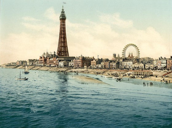 Blackpool 2 Seaside Scenes Print Poster A1 A2 A3 A4