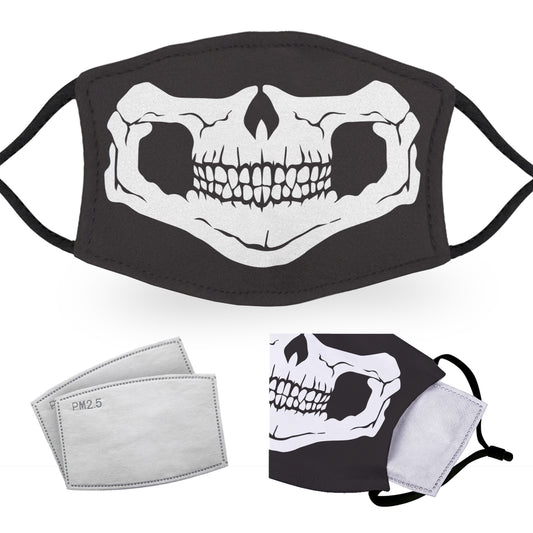 Skull Face - Reusable Adult Face Masks - 2 Filters Included