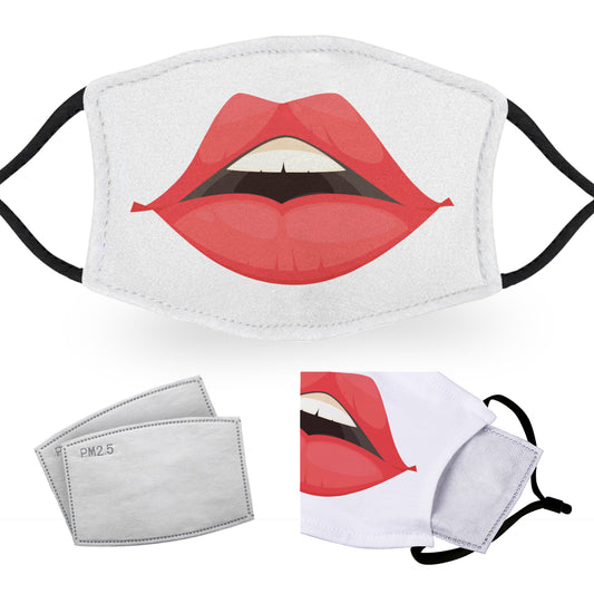 Lips - Reusable  Face Masks - 2 Filters Included - Adult Or Child