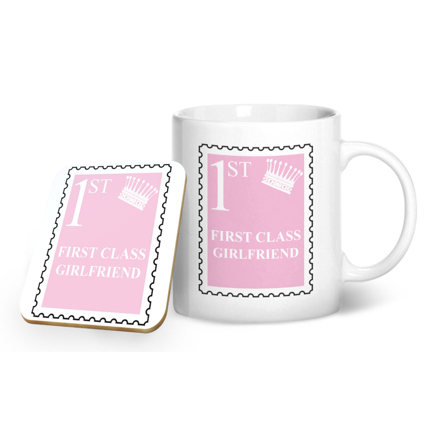 First Class Girlfriend - Printed Mug & Coaster Gift Set