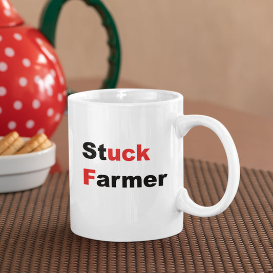 Stuck Farmer - Rude Political Pun Gift Mug