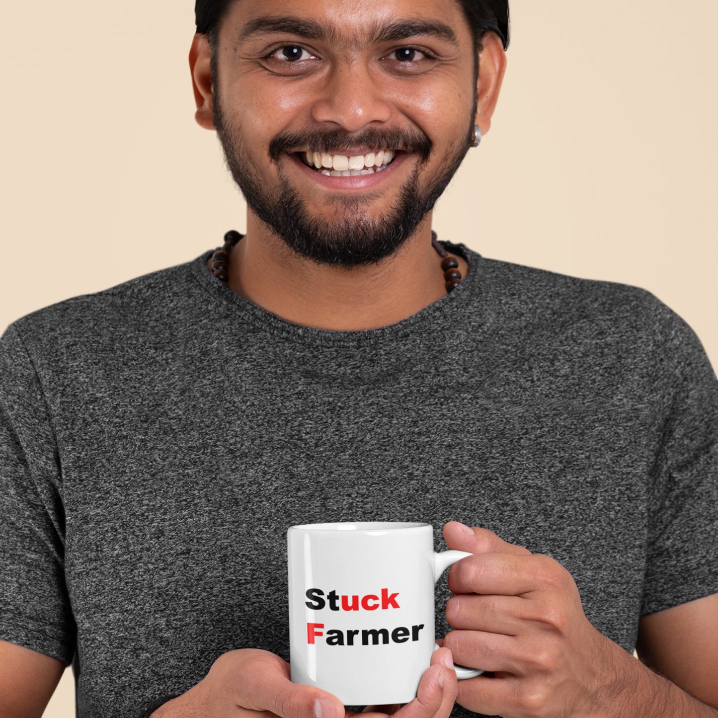 Stuck Farmer - Rude Political Pun Gift Mug
