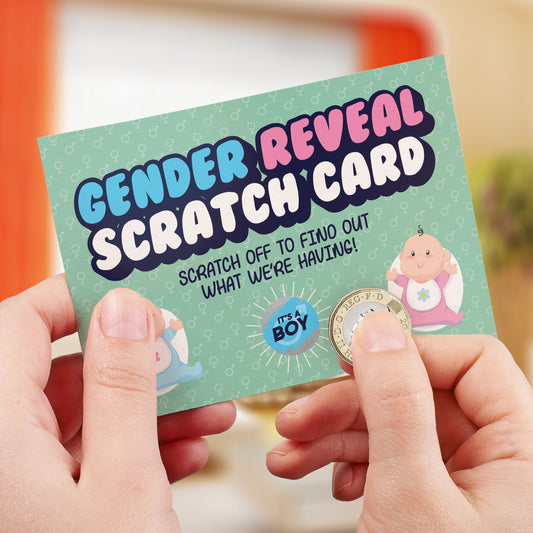 Bubbly Boy Baby Gender Reveal - A6 Scratch Card