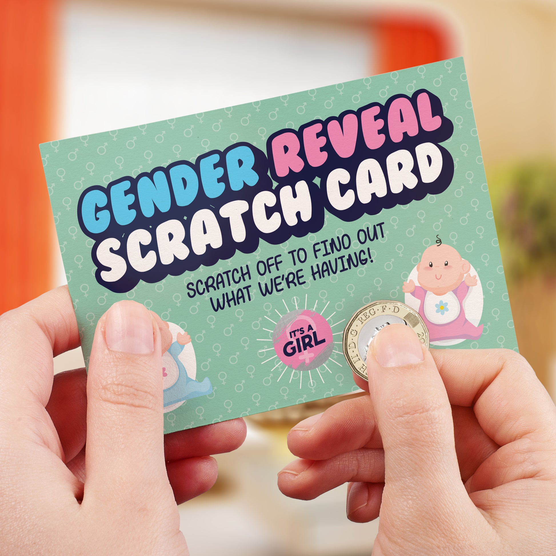 Bubbly Girl Baby Gender Reveal - A6 Scratch Card