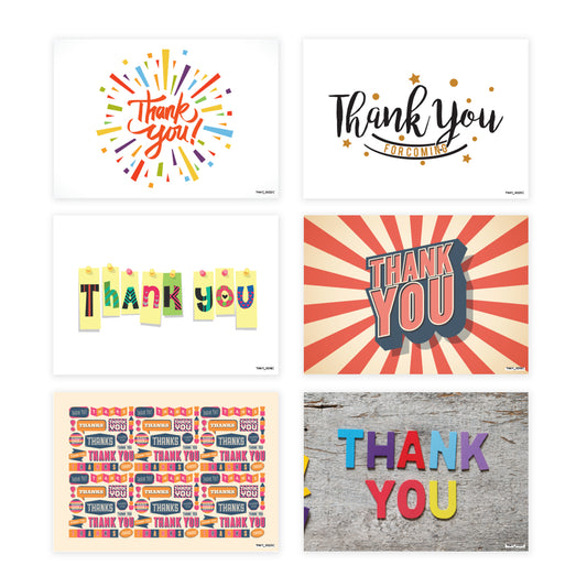 Pack of 20 Thank You Cards Thankyou Postcards Notes Pads Adults Mens Ladies