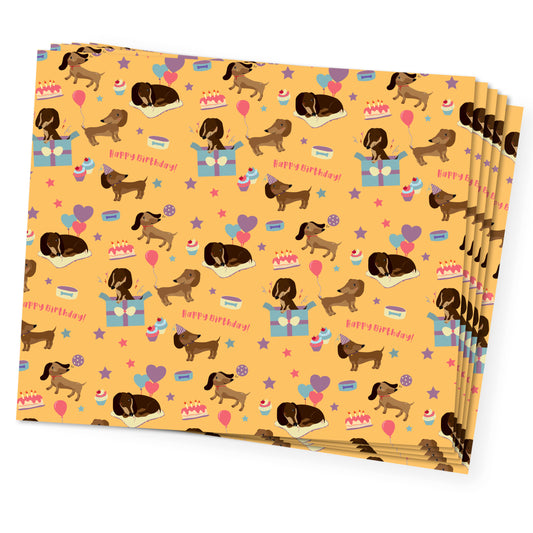 Dachshund Birthday Gift Wrap (5 Sheets)